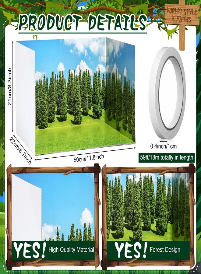 Trandraft 1 Pcs Diorama Kit Habitat Project Supplies with Double Sided Tapes Diorama Box for Display Dollhouse Room, 11.8 x 8.7 x 8.3 Inch (Jungle Style) - Image 2